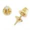 Brinco solit�rio em ouro amarelo 18k
