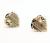 Brinco em ouro 3 cores 18k - Cora��o fosco