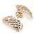 Brinco de ouro amarelo branco e verm 18k - Vazado