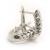 Brinco de ouro branco 18k - Diamantado