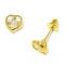 Brinco em ouro amarelo 18k com zirconia- Cora��o