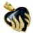 Cora��o de Onix fixo em ouro amarelo 18k e brilhante