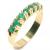 Meia Alian�a de esmeraldas em ouro amarelo 18k