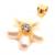 Pingente em ouro 18k com perola biwa e zirconia - Flor