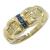 Anel em ouro 18k com safiras e brilhantes