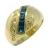 Anel em ouro 18k com safiras e brilhantes