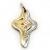 Crucifixo de ouro amarelo e branco 18k com brilhante