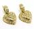 Brinco em ouro amarelo 18k - Cora��o diamantes