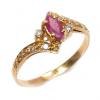 Anel em ouro 18k com diamantes e rubi