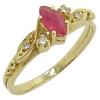 Anel em ouro 18k com diamantes e rubi