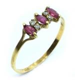 Anel em ouro 18k com diamantes e rubis Anel em ouro 18k com diamantes e rubis