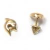 Brinco em ouro amarelo 18k - Golfinho com Brilhante