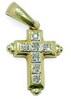 Cruz de ouro 18k com brilhantes de diamante