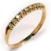 Meia alian�a de brilhantes em ouro amarelo 18k