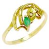 Anel em ouro amarelo 18k com esmeralda e diamante