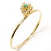 Anel chuveiro de ouro 18k com diamantes e esmeralda