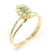 Anel em ouro 18k com diamantes e esmeralda