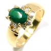 Anel formatura em ouro 18k - Diamantes e P. Sint�tica