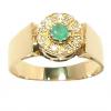 Anel em ouro 18k com diamantes e esmeralda - 2ABE0056 Anel em ouro 18k com diamantes e esmeralda - 2ABE0056