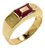 Anel em ouro 18k com diamantes e rubi - 2ABR0044 Anel em ouro 18k com diamantes e rubi - 2ABR0044