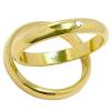 Par de alian�as em ouro 18k com um brilhante.