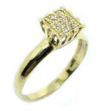 Anel em ouro amarelo 18k com brilhantes - 2NAB0387 Anel em ouro amarelo 18k com brilhantes - 2NAB0387