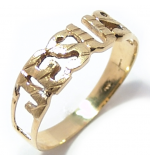 Anel em ouro amarelo 18k - Jesus - 2ANO0083 Anel em ouro amarelo 18k - Jesus - 2ANO0083