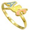 Anel em ouro amarelo 18k - ABC esmaltado