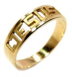Anel em ouro amarelo 18k - Jesus - 2ANO0498 Anel em ouro amarelo 18k - Jesus - 2ANO0498
