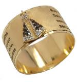 Anel em ouro 18k com safira -N.Sra.Aparecida - 2ANS0008 Anel em ouro 18k com safira -N.Sra.Aparecida - 2ANS0008