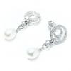 Brinco em ouro branco 18k feminino com pérolas e brilhantes Brinco em ouro branco 18k feminino com pérolas e brilhantes