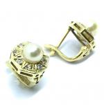 Brinco em ouro amarelo 18k feminino com pérola e brilhante - 2BBP0031 Brinco em ouro amarelo 18k feminino com pérola e brilhante - 2BBP0031
