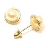Brinco em ouro amarelo 18k com 2 pérolas Brinco em ouro amarelo 18k com 2 pérolas