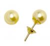 Brinco em ouro amarelo 18k com 2 pérolas - 2BPR0021 Brinco em ouro amarelo 18k com 2 pérolas - 2BPR0021