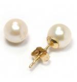 Brinco em ouro amarelo 18k com 2 pérolas - 2BPR0022 Brinco em ouro amarelo 18k com 2 pérolas - 2BPR0022