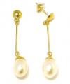 Brinco em ouro 18k com 2 pérolas -2BPR0037 Brinco em ouro 18k com 2 pérolas -2BPR0037