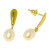 Brinco em ouro 18k feminino com 2 pérolas pingentes Brinco em ouro 18k feminino com 2 pérolas pingentes