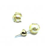 Brinco em ouro amarelo 18k com 2 pérolas - 2BPR0088 Brinco em ouro amarelo 18k com 2 pérolas - 2BPR0088