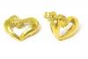 Brinco em ouro 18k feminino - Coração com diamantes Brinco em ouro 18k feminino - Coração com diamantes