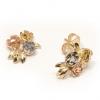 Brinco em ouro 18k - Rosas coloridas - 2BRO0503 Brinco em ouro 18k - Rosas coloridas - 2BRO0503