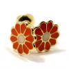 Brinco em ouro 18k - Flor esmaltada