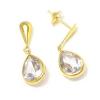 Brinco em ouro 18k com zirconia em forma de gota