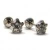 Brinco em ouro branco 18k com zirconia - Estrela