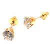 Brinco em ouro amarelo 18k com zirconia