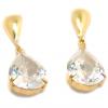 Brinco em ouro 18k com zirconia em forma de gota Brinco em ouro 18k com zirconia em forma de gota
