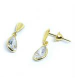 Brinco em ouro amarelo 18k feminino com zirconia Brinco em ouro amarelo 18k feminino com zirconia