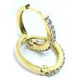 Brinco em ouro 18k feminino com zircônia Brinco em ouro 18k feminino com zircônia
