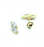 Brinco em ouro 18k com zirconia - 2BRZ0223 Brinco em ouro 18k com zirconia - 2BRZ0223