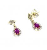 Brinco em ouro 18k com zirconia - 2BRZ0244 Brinco em ouro 18k com zirconia - 2BRZ0244