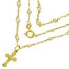 Gargantilha em ouro 18k com crucifixo e zircone